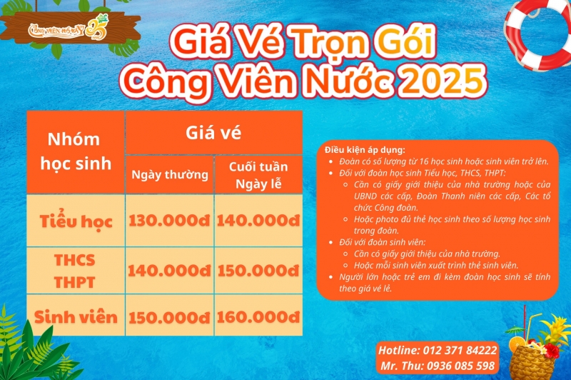 GIÁ VÉ ƯU ĐÃI ĐOÀN HỌC SINH - SINH VIÊN 2025